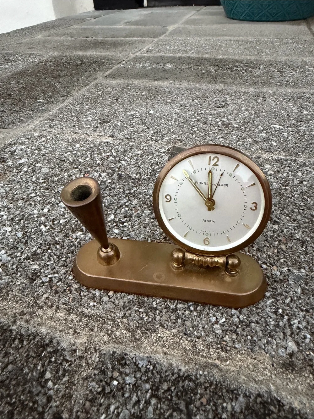 Vintage German brass Gold Desk Clock
